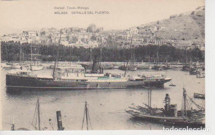 Postales: MALAGA. DETALLE DEL PUERTO .... BARCO DE CARGA