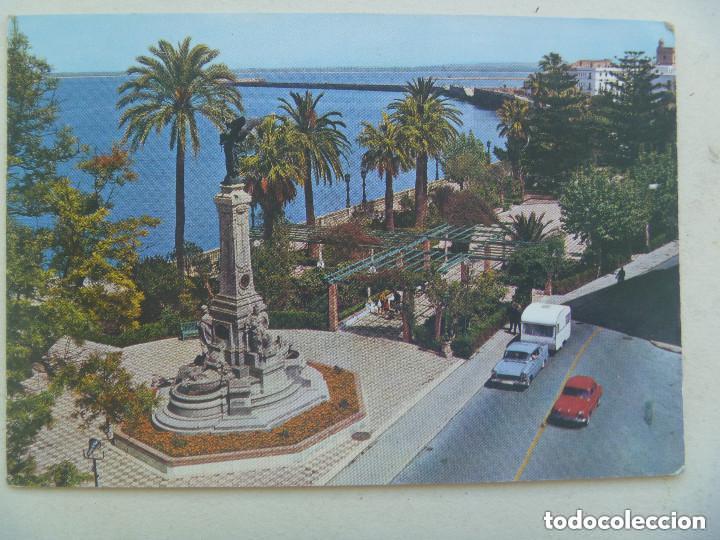 Postales: POSTAL DE CADIZ : PANORAMICA DE LA ALAMEDA DEL MARQUES DE COMILLAS . A&Ntilde;OS 60, COCHES DE EPOCA.