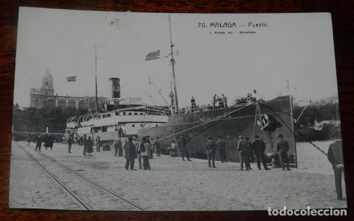 Postales: POSTAL DE MALAGA, N. 70, BARCO REINA VICTORIA EN PUERTO, ED. L. ROISIN, NO CIRCULADA.
