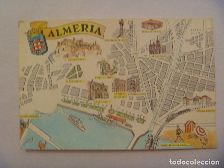 Postales: POSTAL CON EL PLANO DE ALMERIA . A&Ntilde;OS 60