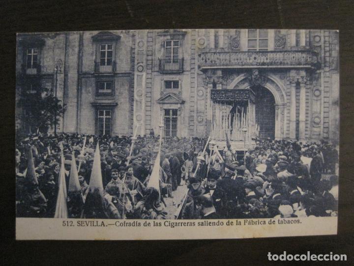 Postales: SEVILLA-SEMANA SANTA-COFRADIA CIGARRERAS-TABACOS-512-ED&middot;MANUEL BARREIRO-POSTAL ANTIGUA-(56.843)