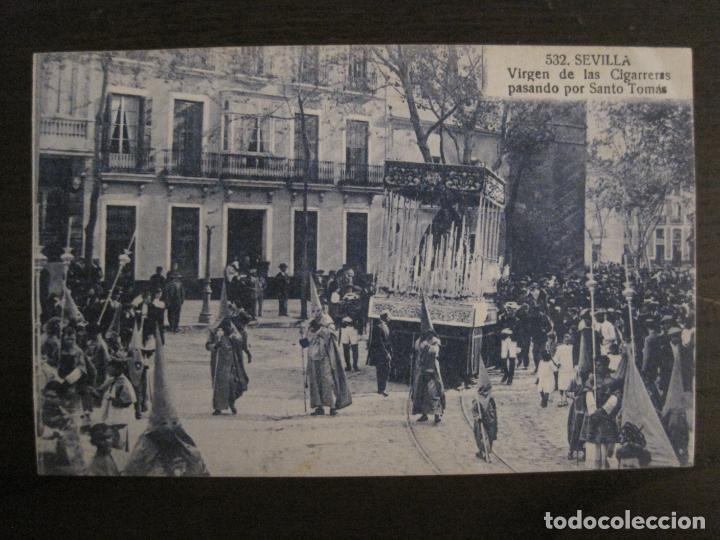 Postales: SEVILLA-SEMANA SANTA-VIRGEN DE LAS CIGARRERAS-532-ED&middot;MANUEL BARREIRO-POSTAL ANTIGUA-(56.852)