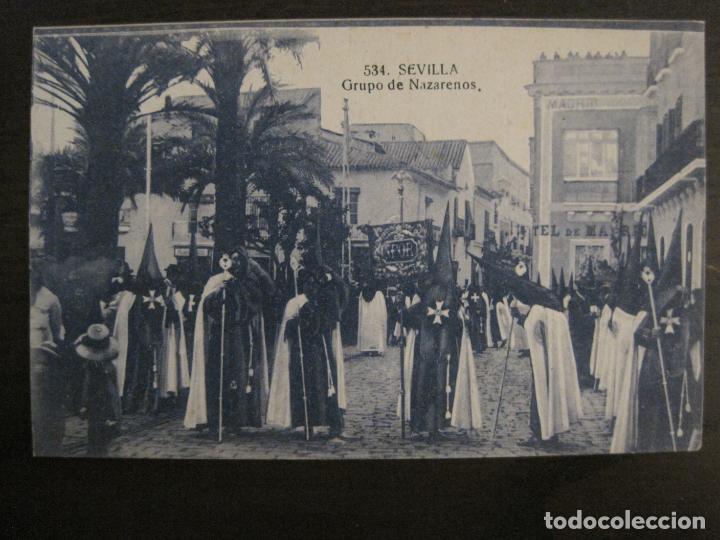 Postales: SEVILLA-SEMANA SANTA-GRUPO DE NAZARENOS-534-ED&middot;MANUEL BARREIRO-POSTAL ANTIGUA-(56.854)