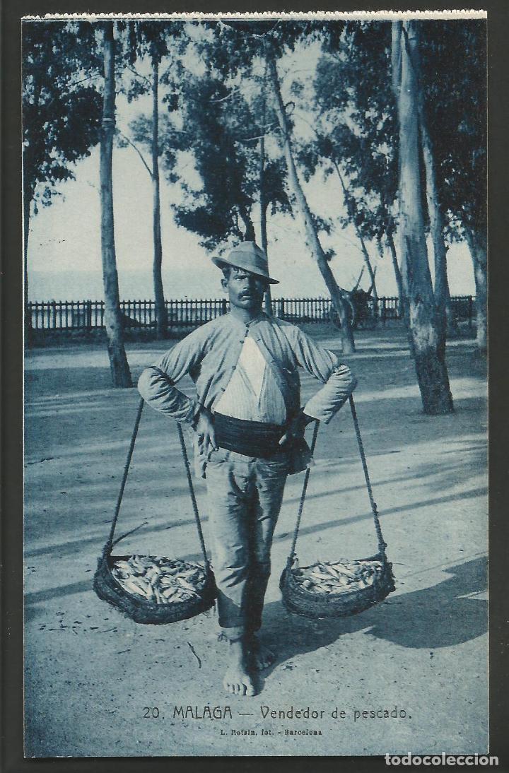 Postales: MALAGA-VENDEDOR PESCADO-20-ROISIN-POSTAL ANTIGUA-(57.048)