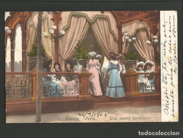Postales: SEVILLA-FERIA-UNA CASETA PARTICULAR-REVERSO SIN DIVIDIR-PURGER & CO 2596-POSTAL ANTIGUA-(57.053)