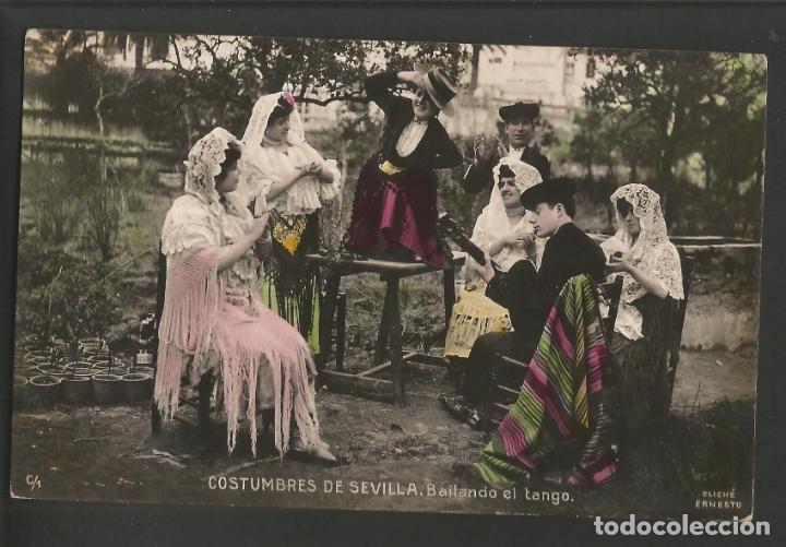 Cartoline: SEVILLA-COSTUMBRES-BAILANDO EL TANGO-CLICHE ERNESTO-POSTAL ANTIGUA-(57.060)