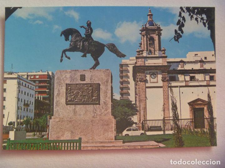 Postales: POSTAL DE CADIZ : MONUMENTO AL GENERAL SAN MARTIN . A&Ntilde;OS 60.