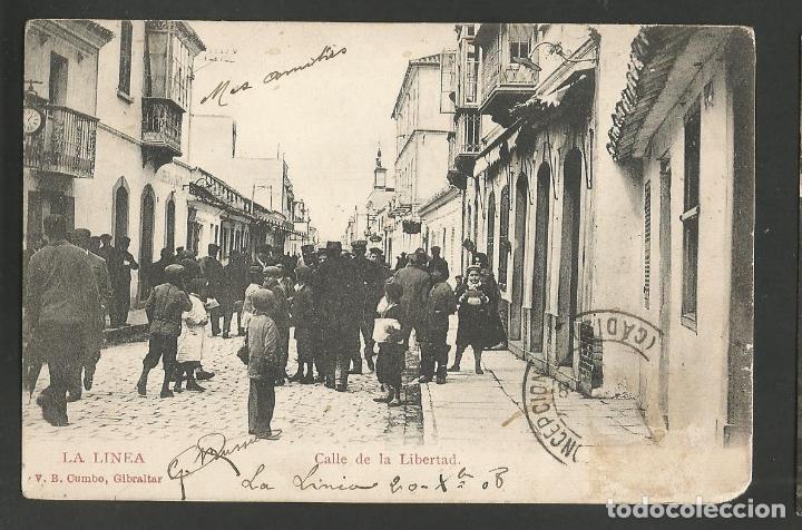 Cartoline: LA LINEA-CADIZ-CALLE DE LA LIBERTAD-REVERSO SIN DIVIDIR-V.B. CUMBO-POSTAL ANTIGUA-(57.233)