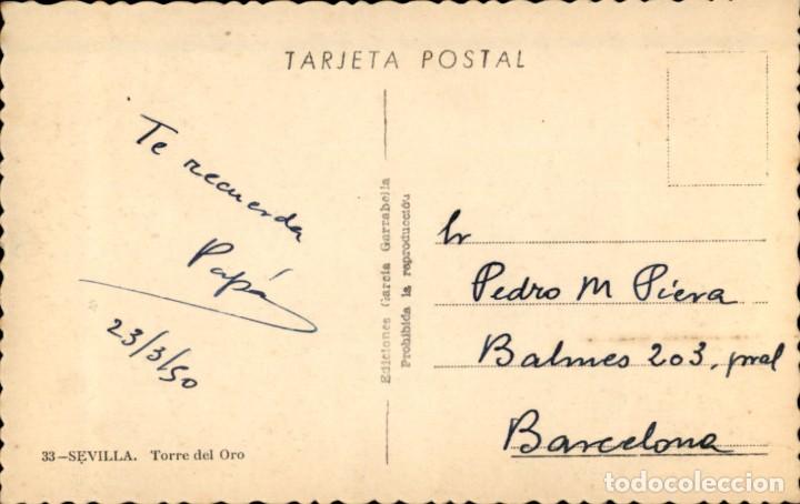 Postales: Sevilla &ndash; Torre del oro - 9 x 14 cms - Foto 2
