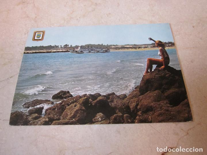 Postales: POSTAL ESCRITA A&Ntilde;O 1970 - RIO GUADALETE Y PLAYA DE VALDELAGRANA - EL PUERTO DE SANTA MARIA - CADIZ