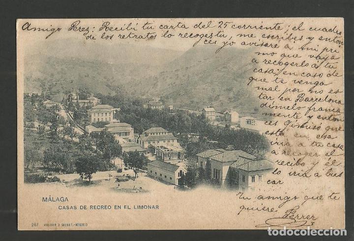 Postales: MALAGA-CASAS DE RECREO EN EL LIMONAR-267-HAUSER Y MENET-REVERSO SIN DIVIDIR-POSTAL ANTIGUA-(57.443)