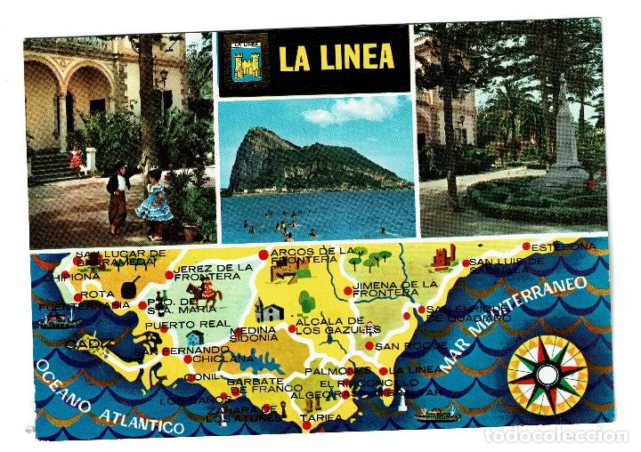 Postales: LA LINEA DE LA CONCEPCI&Oacute;N - AYUNTAMIENTO -  EL PE&Ntilde;ON - JARDINES - MAPA CADIZ - 18 SUBIRATS CASANOVAS