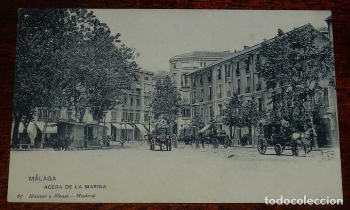 Postales: POSTAL DE MALAGA, ACERA DE LA MARINA, 67 HAUSER Y MENET, SIN CIRCULAR Y SIN DIVIDIR