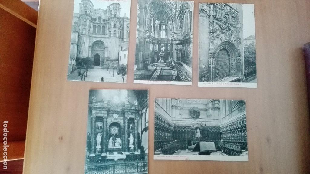 Postales: LOTE 5 POSTALES CATEDRAL DE MALAGA N&ordm; 563 564 565 566 568 EDIC ALMIRALL JOYAS DE ESPA&Ntilde;A ANDALUCIA
