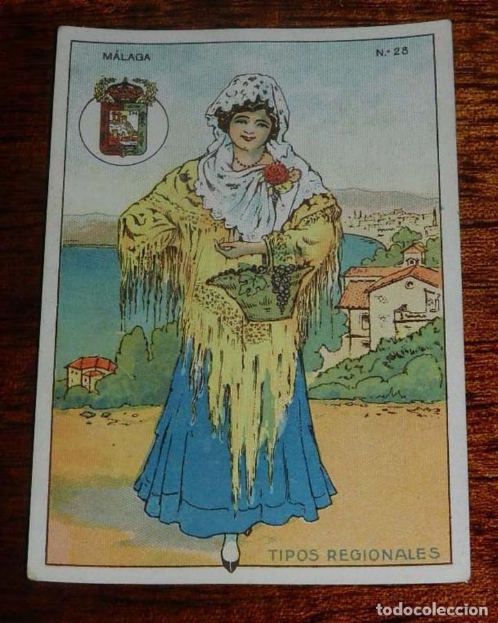 Postales: ANTIGUO CROMO, MALAGA, TIPOS REGIONALES, CON PUBLICIDAD DE LA FABRICA DE CHOCOLATES JOSE MARIA BALAR