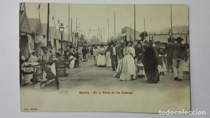 Postales: ANTIGUA POSTAL SEVILLA, EN LA FERIA DE LOS GITANOS - Foto 1