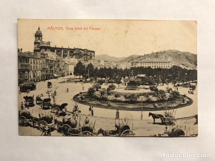 Postales: MALAGA. Postal Animada Vista total del Parque. Edita: Fototipia THOMAS (h.1920?)