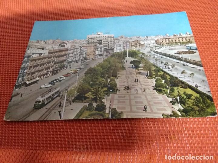 Postales: POSTAL  CADIZ TRANVIA CAMION REPARTO BEBIDAS A&Ntilde;OS 60