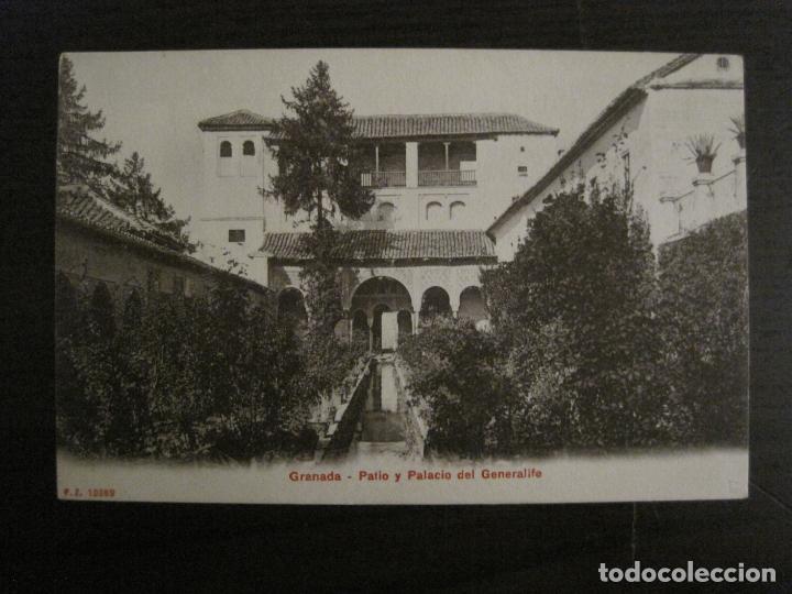 Postales: GRANADA-PATIO Y PALACIO DEL GENERALIFE-P.Z. 10889-REVERSO SIN DIVIDIR-(58.455)