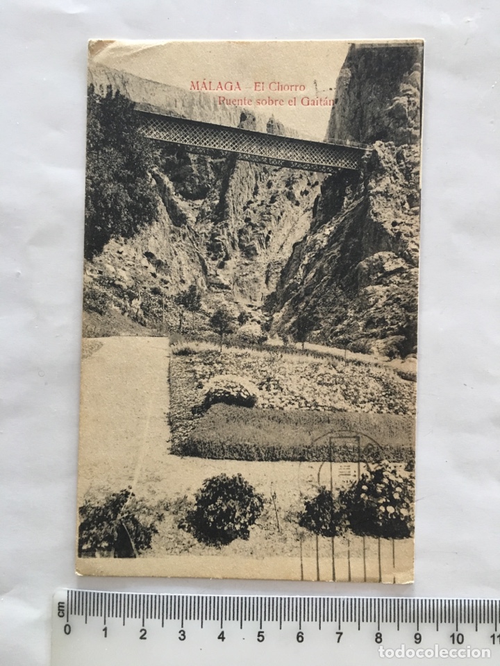 Postales: POSTAL. MALAGA. EL CHORRO. PTE. SOBRE EL GAITAN. FECHA, 4-JULIO-1925.