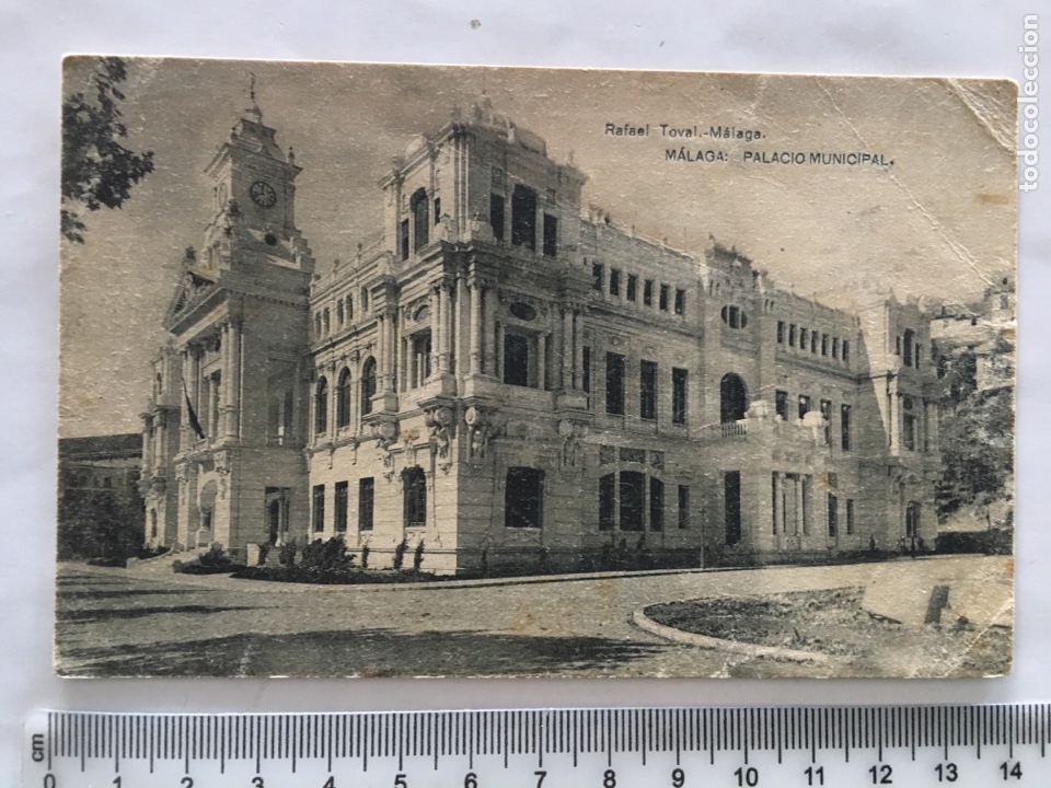 Postales: POSTAL. MALAGA. PALACIO MUNICIPAL. FOTOG. RAFAEL TOVAL. FOTOTIPIA HAUSER Y MENET. FECHA, 30-6-1925.