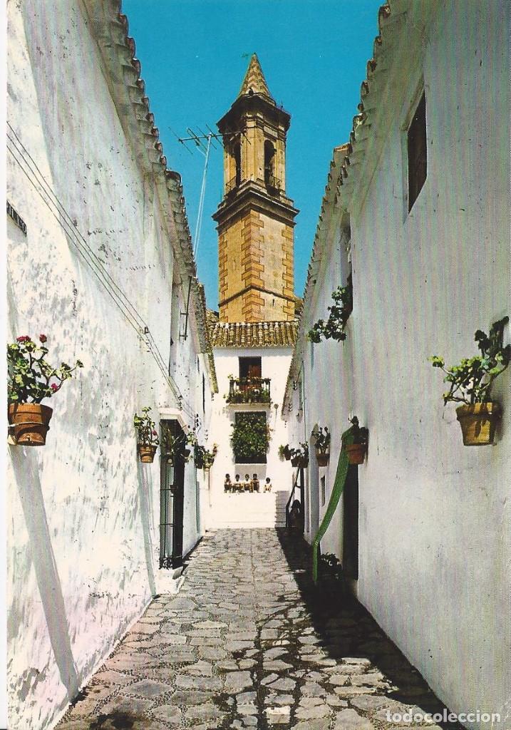 Postais: Calle Murillo y Parroquia. Estepona. A&ntilde;os sesenta. Circulada.