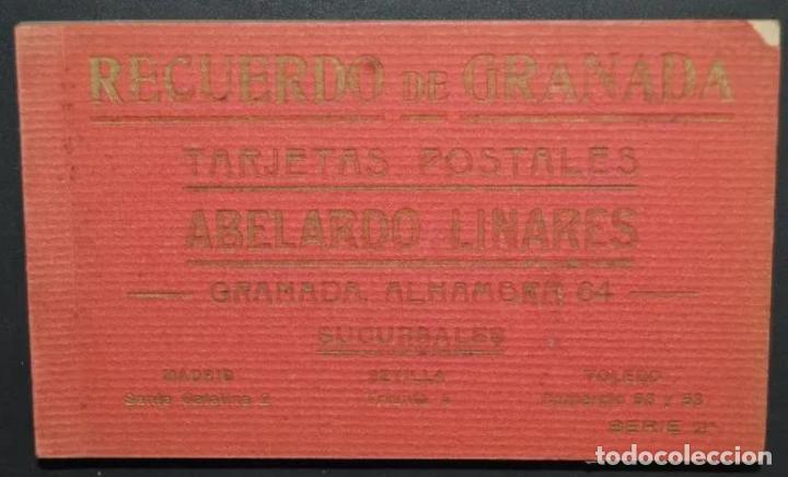 Postales: CARNET POSTAL RECUERDO DE GRANADA. 2&ordf; SERIE. DIFERENTES VISTAS. ABELARDO LINARES. 25 TARJETAS