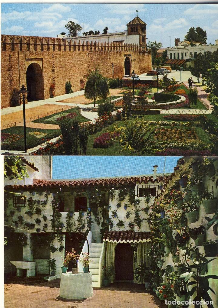 Postales: C&Oacute;RDOBA.- ALC&Aacute;ZAR DE LOS REYES CRISTIANOS.- ENTRADA A LA CALLE DE LA LUNA.- SIN USAR.-Y PATIO TIPICO