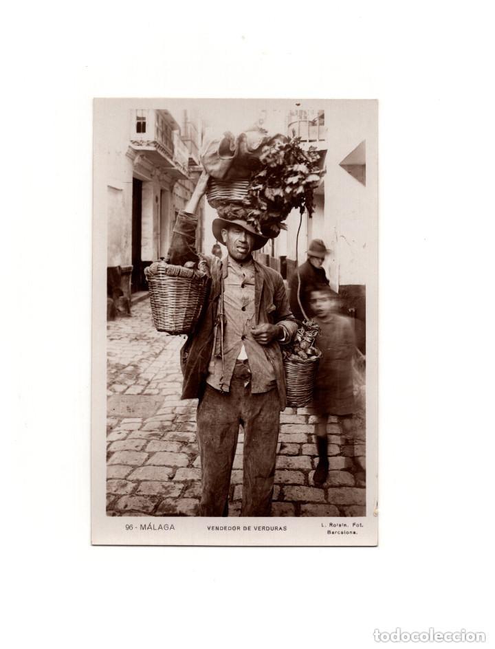 Postales: M&Aacute;LAGA.- VENDEDOR DE VERDURAS. - Foto 1