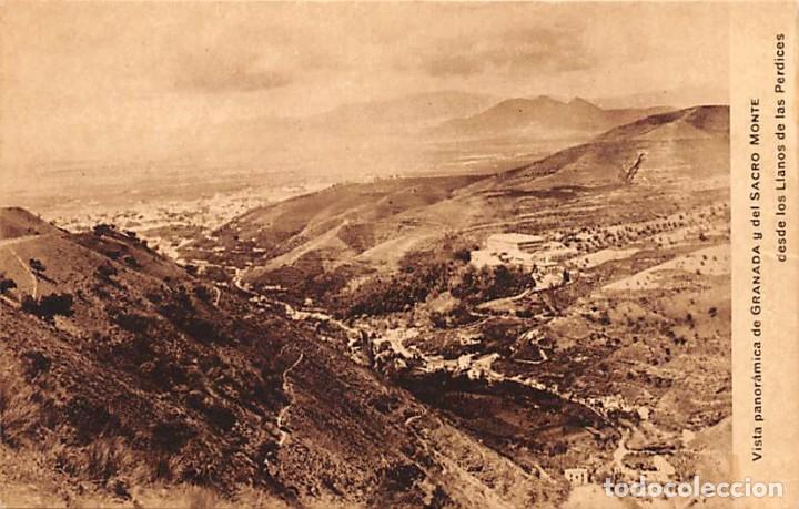 Postales: VISTA PANOR&Aacute;MICA DE GRANADA Y DEL SACRO MONTE DESDE LOS LLANOS DE LAS PERDICES