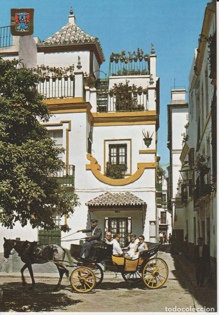 Postales: (168) SEVILLA. PLAZA DO&Ntilde;A ELVIRA .. COCHE TIRADO POR CABALLO
