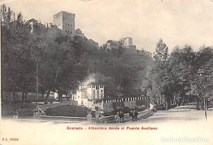 Postales: GRANADA.- ALHAMBRA DESDE LE PUENTE AVELLANO- PZ 10359