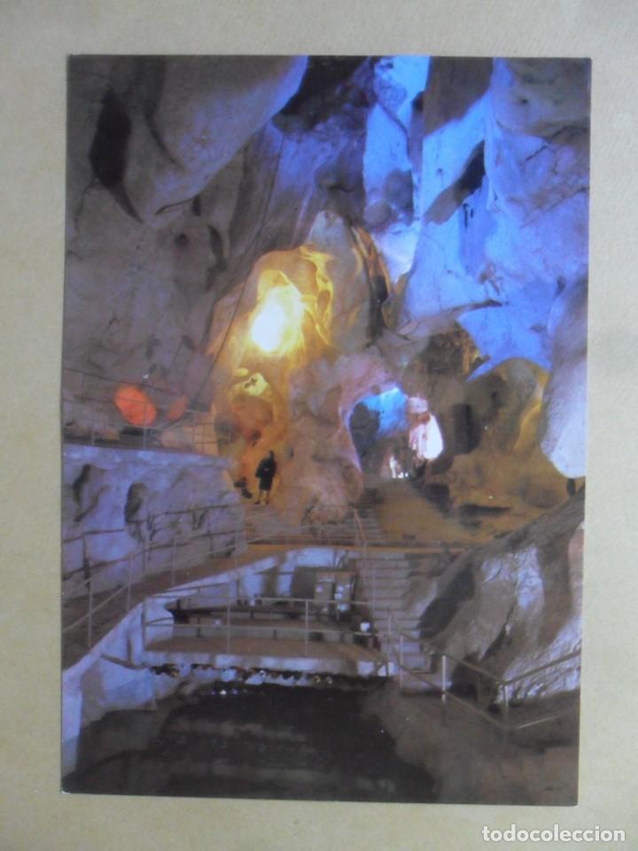 Postales: POSTAL - 1 - MALAGA - CUEVA DEL TESORO - SALA DE LOS TRES LAGOS - ED. CUEVA DE HIGUERON