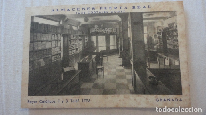 Postales: ANTIGUA POSTAL PUBLICITARIA.ALMACENES PUERTA REAL.JOSE COSTALES GOMEZ.GRANADA