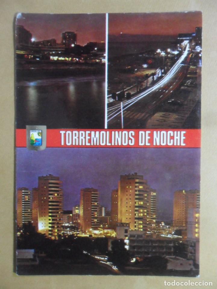 Postales: POSTAL - 57 - TORREMOLINOS DE NOCHE (MALAGA - COSTA DEL SOL) - DIVERSOS ASPECTOS - ESCUDO DE ORO