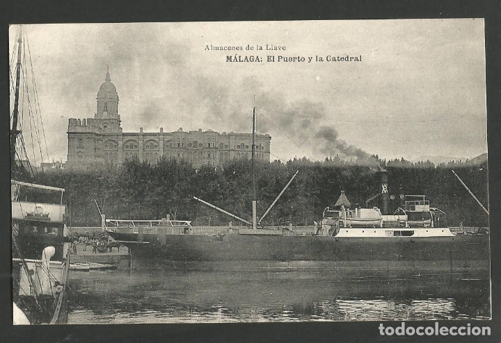 Postales: MALAGA-EL PUERTO Y LA CATEDRAL-HAUSER Y MENET-VER REVERSO-(61.221)