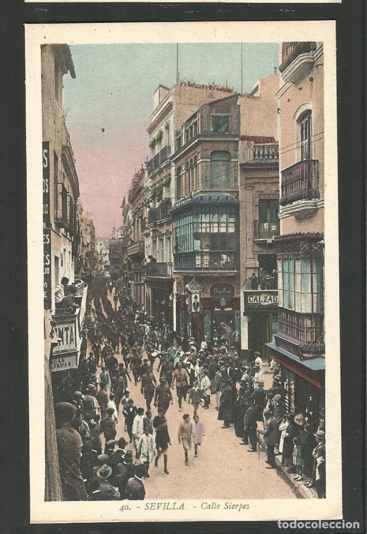 Postales: SEVILLA-CALLE SIERPES-40-ROISIN-VER REVERSO-(61.236)