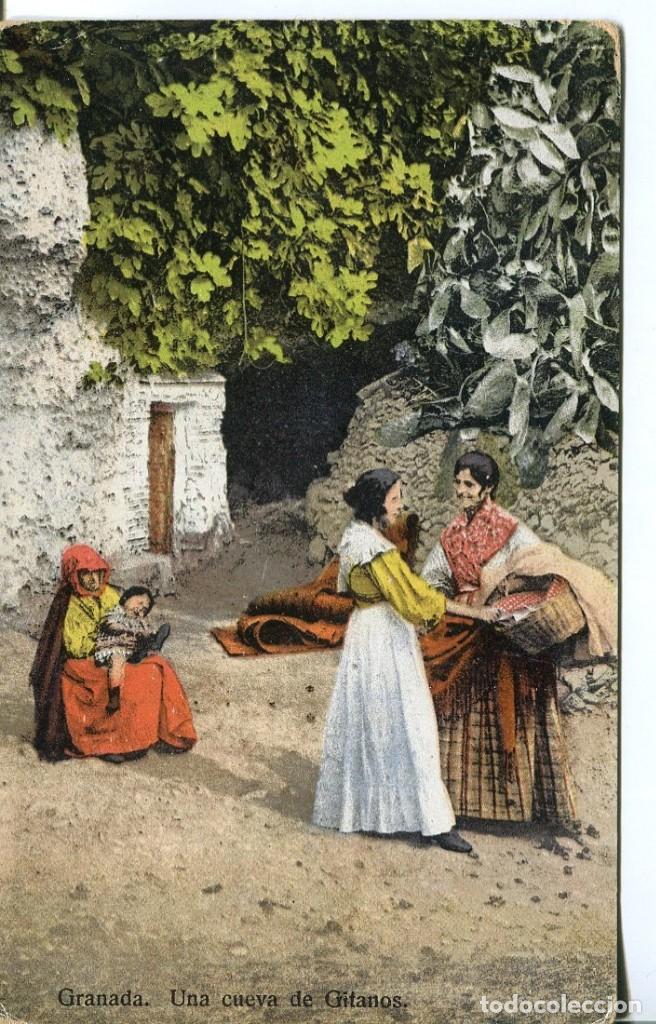 Postales: GRANADA-UNA CUEVA DE GITANOS- PURGER - Foto 1