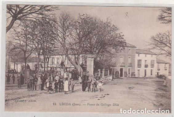 Postales: 15 Ubeda. Jaen. Paseo de Gallego Diaz. Edici&oacute;n S. Adam.