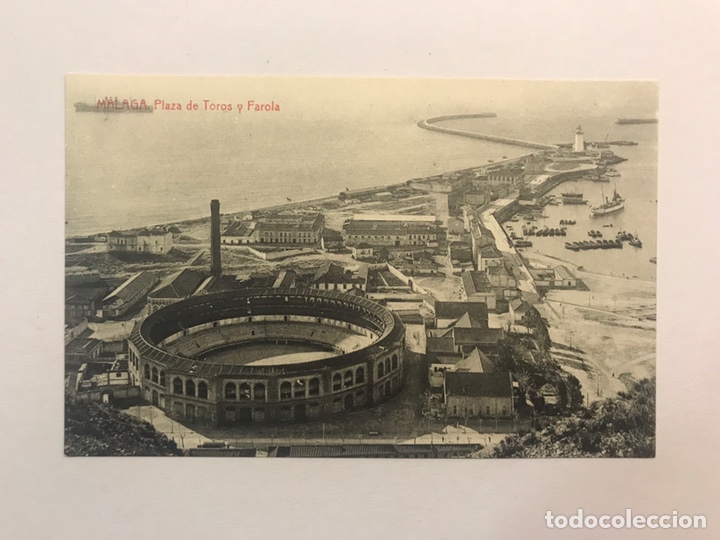 Postales: MALAGA. Postal, Plaza de Toros y Farola. Edita: Fototipia THOMAS (h.1920?) NO CIRCULADA...