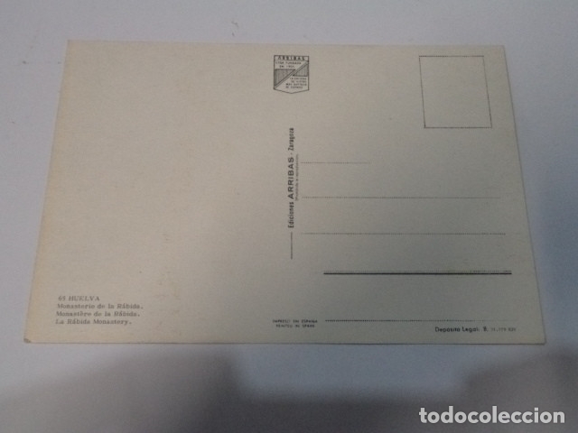 Postales: HUELVA - POSTAL LA R&Aacute;BIDA - MONASTERIO - Foto 2