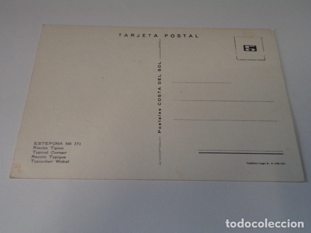 Postales: M&Aacute;LAGA - POSTAL ESTEPONA - RINC&Oacute;N T&Iacute;PICO - Foto 2