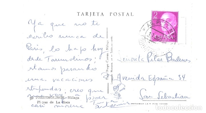 Postales: Torremolinos. M&aacute;laga. Circulada - Foto 2