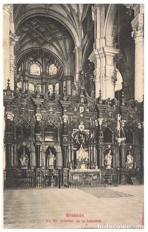 Postales: POSTAL GRANADA INTERIOR DE LA CATEDRAL - Foto 1