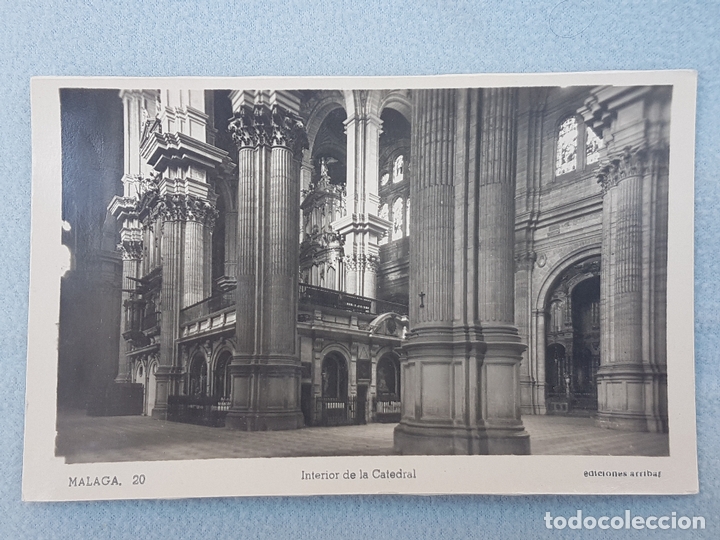 Postales: MALAGA INTERIOR DE LA CATEDRAL POSTAL EDITOR ARRIBAS - Foto 1