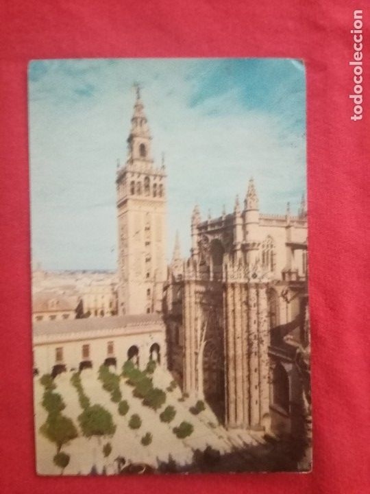 Postales: POSTAL.SEVILLA.LA CATEDRAL Y LA GIRALDA.USADA.1958.