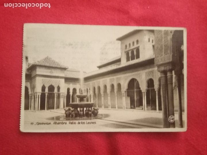 Postales: POSTAL.GRANADA.PATIO DE LOS LEONES.USADA.1959.
