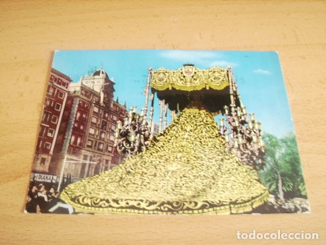 Postales: MALAGA  -- COFRADIA DEL SANTISIMO CRISTO DE LA EXPIRACION .VIRGEN DE LOS DOLORES MANTO Y PALIO