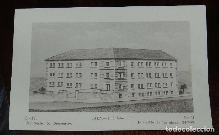 Postales: JAEN, AMBULATORIO, ARQUITECTO SR. SOTOMAYOR, UNA OBRA DE JUSTICIA SOCIAL DE FRANCO, PUBLICIDAD, MINI