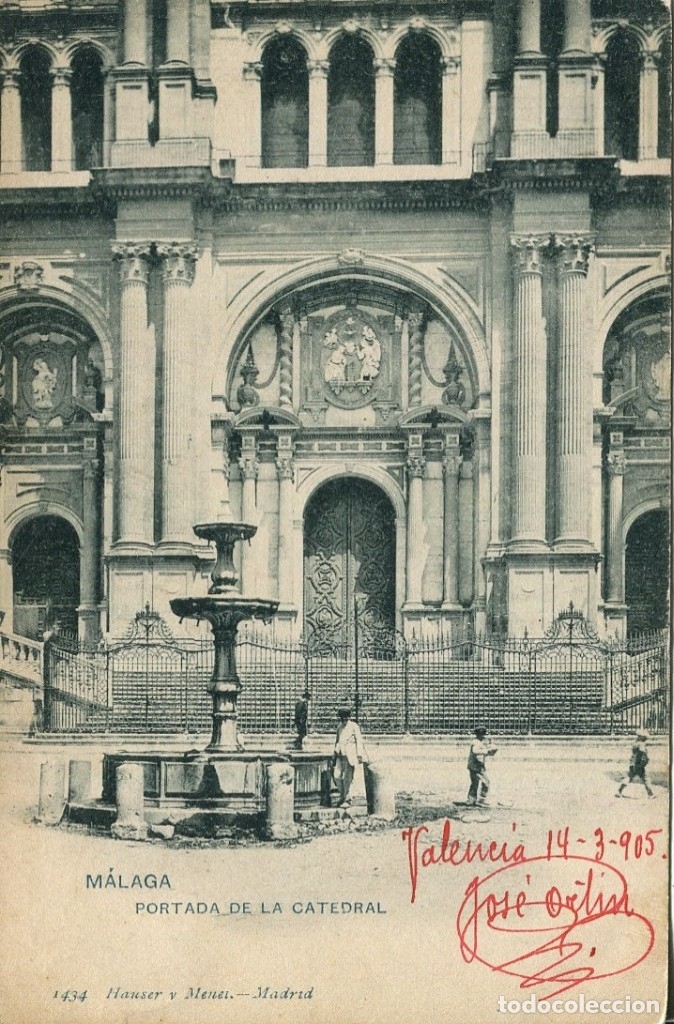 Postales: M&Aacute;LAGA-PORTADA DE LA CATEDRAL- HAUSER- 1904-SIN DIVIDIR